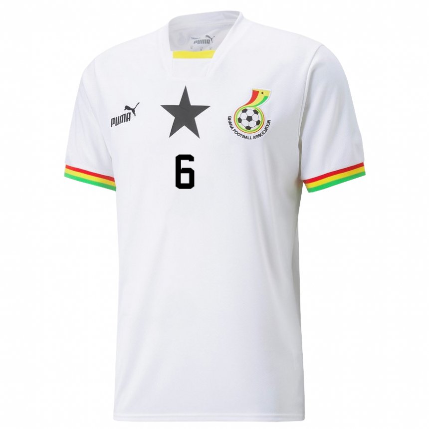 Mujer Camiseta Ghana Mohaison Mahmoud #6 Blanco 1ª Equipación 22-24 La Camisa México