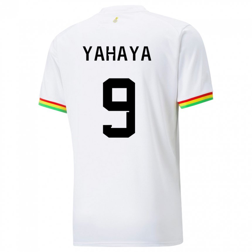 Mujer Camiseta Ghana Mohammed Yahaya #9 Blanco 1ª Equipación 22-24 La Camisa México