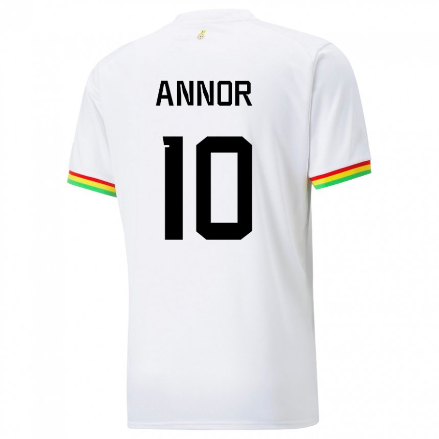 Mujer Camiseta Ghana Emmanuel Annor #10 Blanco 1ª Equipación 22-24 La Camisa México