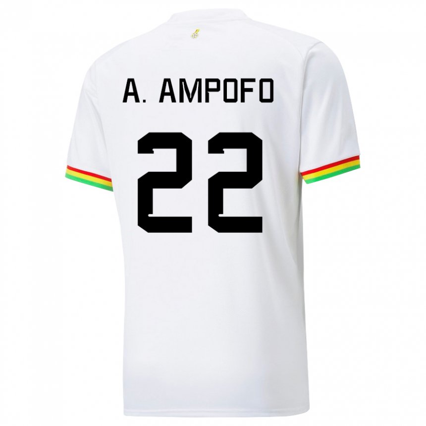 Mujer Camiseta Ghana Eugene Amankwah Ampofo #22 Blanco 1ª Equipación 22-24 La Camisa México