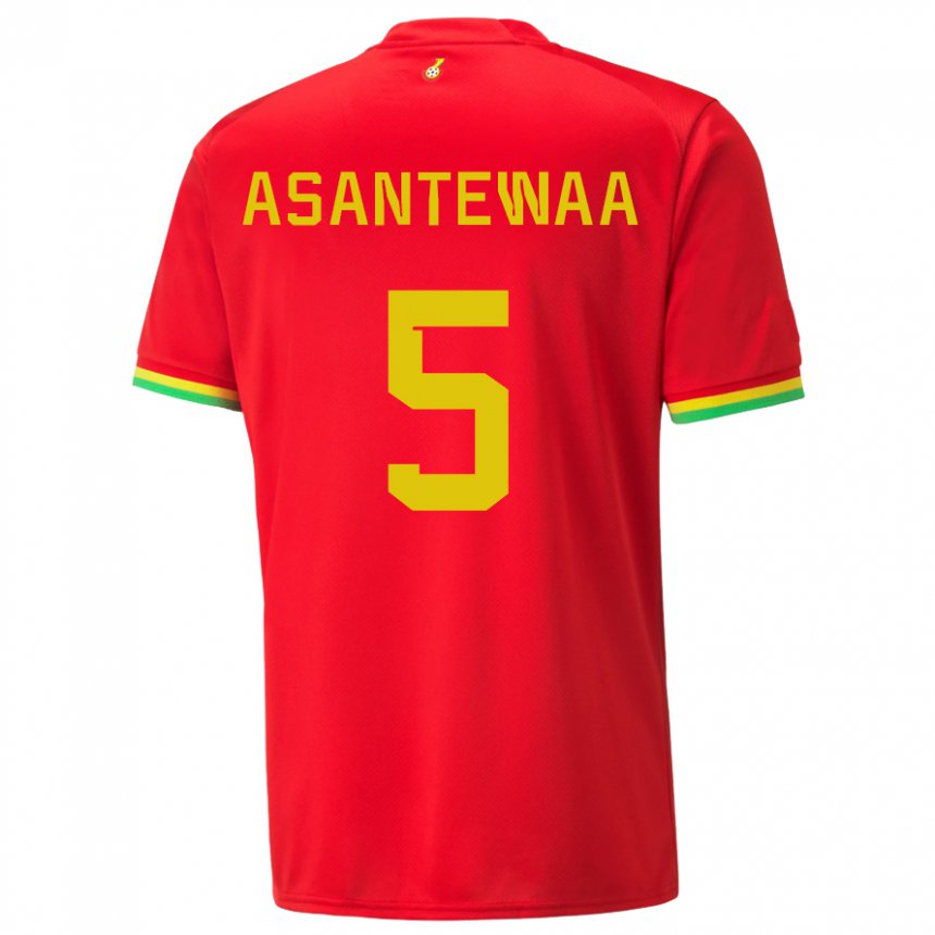 Mujer Camiseta Ghana Grace Asantewaa #5 Rojo 2ª Equipación 22-24 La Camisa México