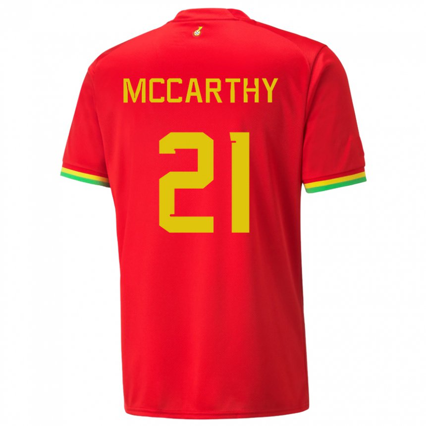 Mujer Camiseta Ghana Kerrie Mccarthy #21 Rojo 2ª Equipación 22-24 La Camisa México