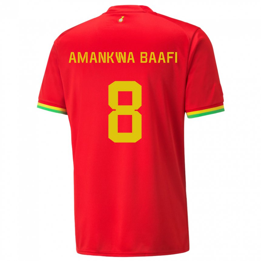 Mujer Camiseta Ghana Yaw Amankwa Baafi #8 Rojo 2ª Equipación 22-24 La Camisa México