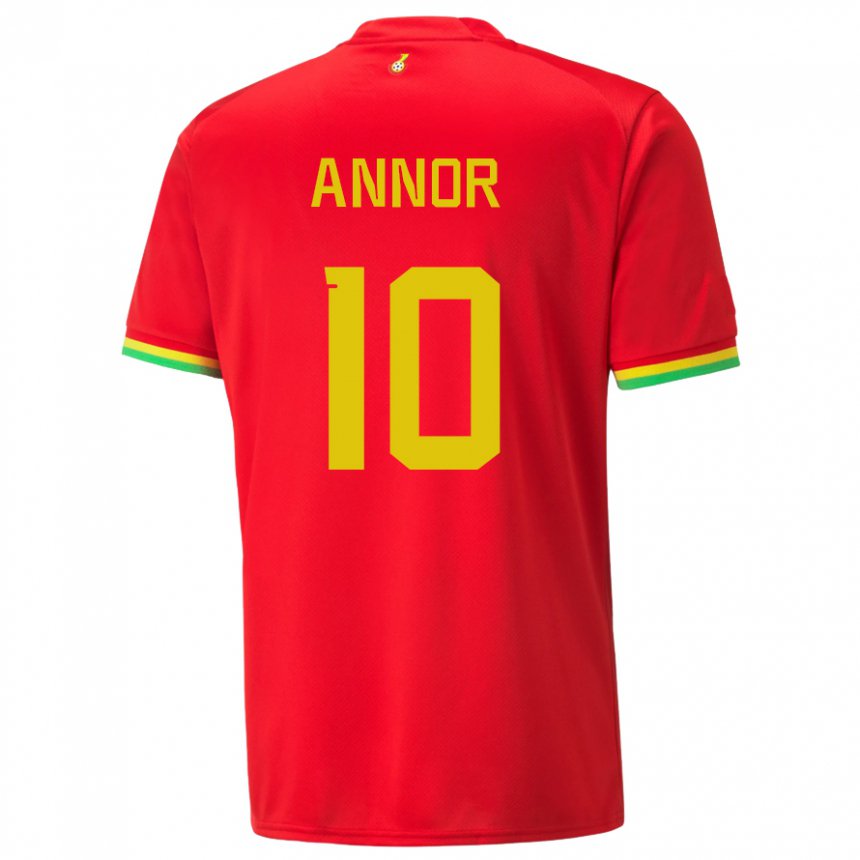 Mujer Camiseta Ghana Emmanuel Annor #10 Rojo 2ª Equipación 22-24 La Camisa México