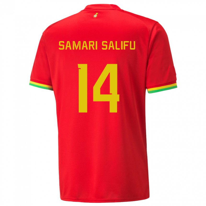 Mujer Camiseta Ghana Abass Samari Salifu #14 Rojo 2ª Equipación 22-24 La Camisa México