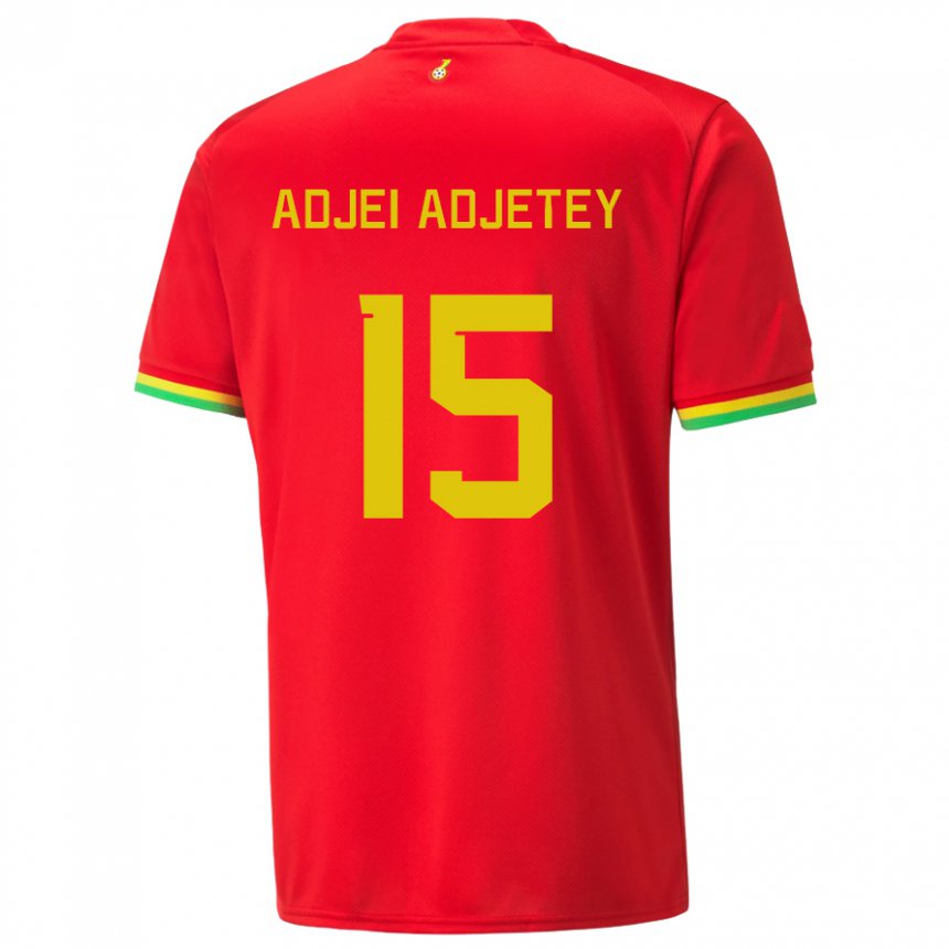 Mujer Camiseta Ghana Jonas Adjei Adjetey #15 Rojo 2ª Equipación 22-24 La Camisa México
