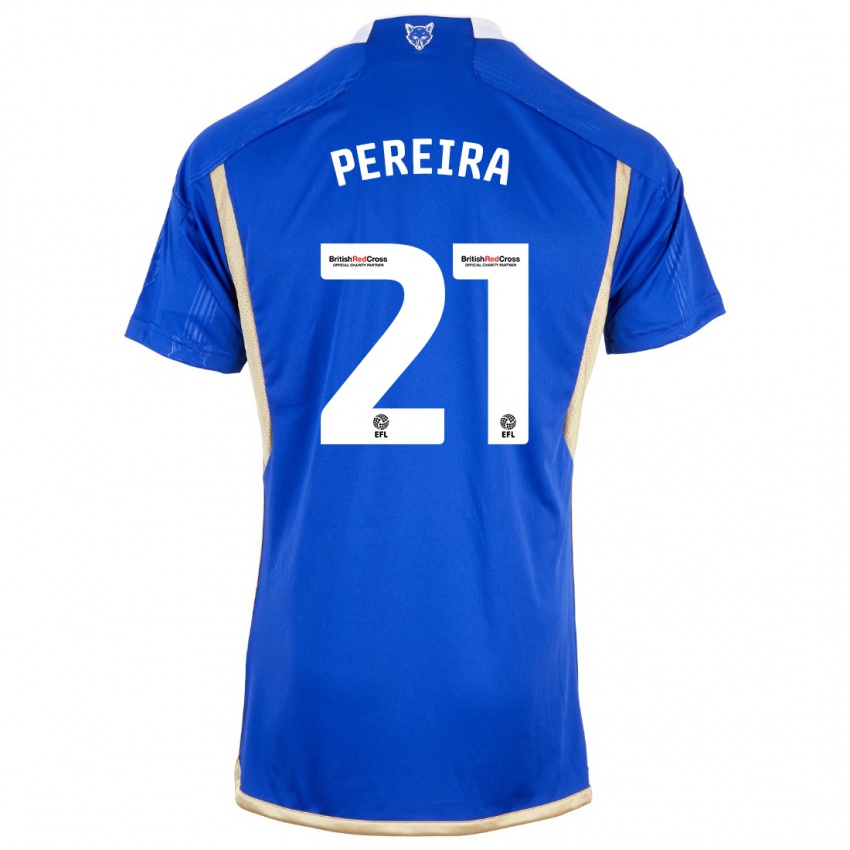 Niño Camiseta Ricardo Pereira #21 Azul 1ª Equipación 2023/24 La Camisa México