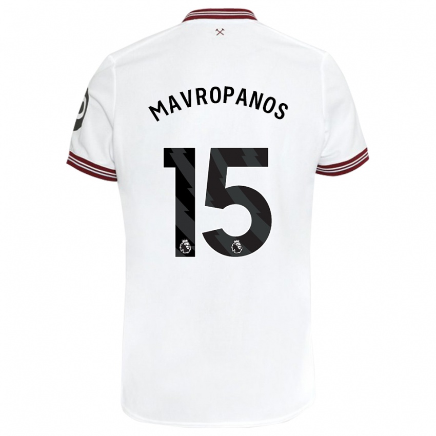 Niño Camiseta Konstantinos Mavropanos #15 Blanco 2ª Equipación 2023/24 La Camisa México