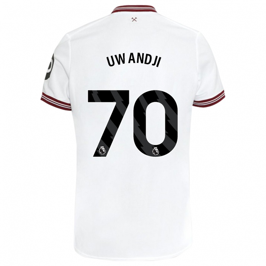 Niño Camiseta Blaise Uwandji #70 Blanco 2ª Equipación 2023/24 La Camisa México