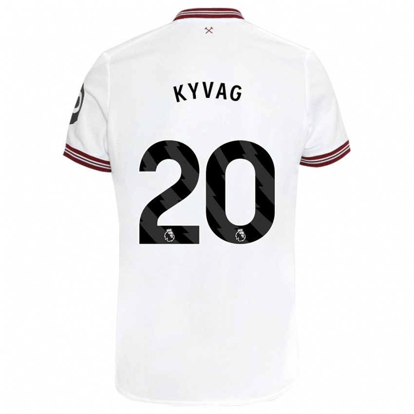Niño Camiseta Thea Kyvag #20 Blanco 2ª Equipación 2023/24 La Camisa México