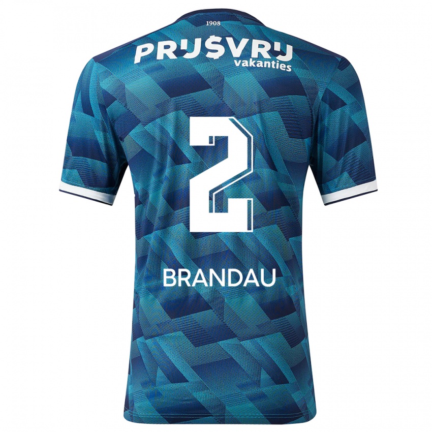 Niño Camiseta Justine Brandau #2 Azul 2ª Equipación 2023/24 La Camisa México