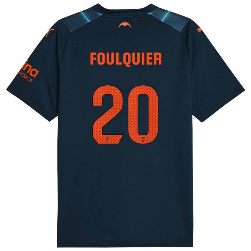 Niño Camiseta Dimitri Foulquier #20 Azul Marino 2ª Equipación 2023/24 La Camisa México