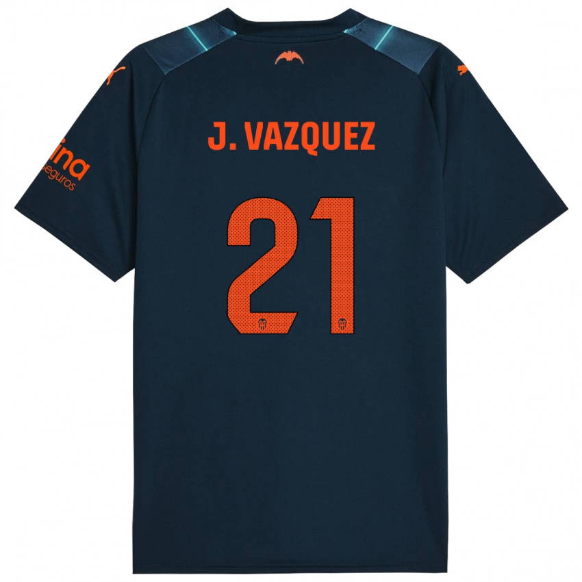 Niño Camiseta Jesús Vázquez #21 Azul Marino 2ª Equipación 2023/24 La Camisa México