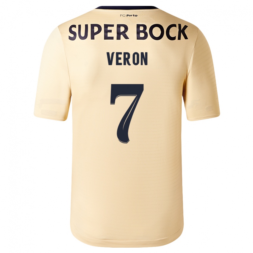 Niño Camiseta Gabriel Veron #7 Beige-Dorado 2ª Equipación 2023/24 La Camisa México
