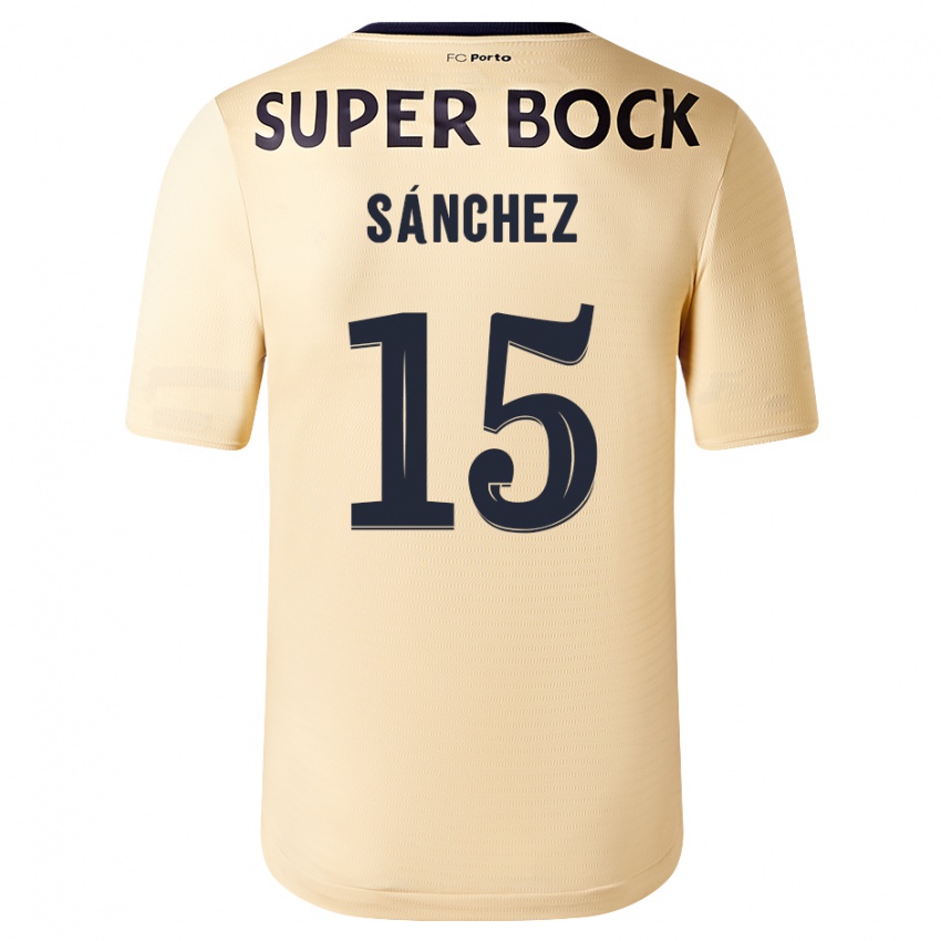 Niño Camiseta Jorge Sanchez #15 Beige-Dorado 2ª Equipación 2023/24 La Camisa México