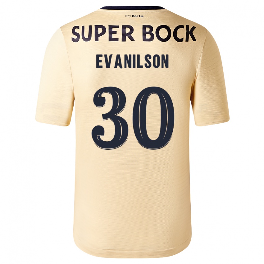 Niño Camiseta Evanilson #30 Beige-Dorado 2ª Equipación 2023/24 La Camisa México