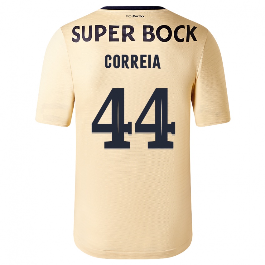 Niño Camiseta Romain Correia #44 Beige-Dorado 2ª Equipación 2023/24 La Camisa México