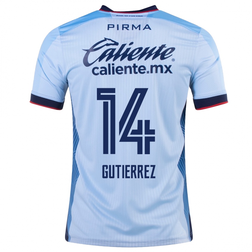 Niño Camiseta Alexis Gutierrez #14 Cielo Azul 2ª Equipación 2023/24 La Camisa México