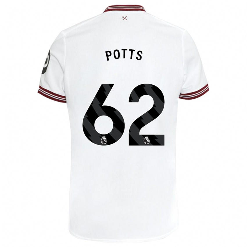 Hombre Camiseta Freddie Potts #62 Blanco 2ª Equipación 2023/24 La Camisa México