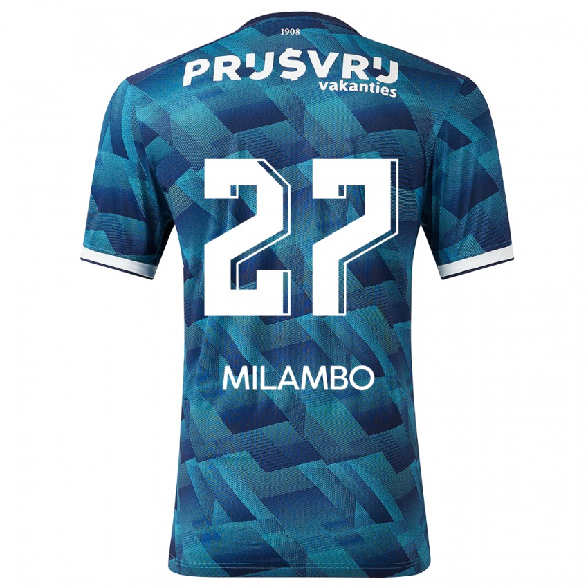 Hombre Camiseta Antoni Milambo #27 Azul 2ª Equipación 2023/24 La Camisa México