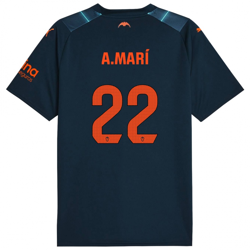 Hombre Camiseta Alberto Marí #22 Azul Marino 2ª Equipación 2023/24 La Camisa México