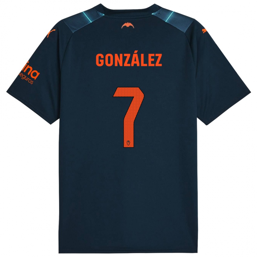 Hombre Camiseta Hugo González #7 Azul Marino 2ª Equipación 2023/24 La Camisa México