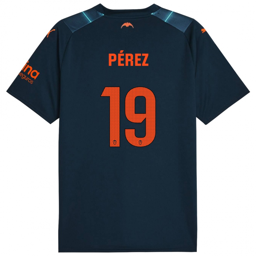 Hombre Camiseta Joselu Pérez #19 Azul Marino 2ª Equipación 2023/24 La Camisa México