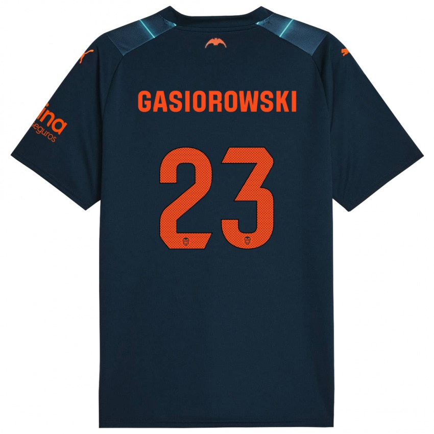 Hombre Camiseta Yarek Gasiorowski #23 Azul Marino 2ª Equipación 2023/24 La Camisa México