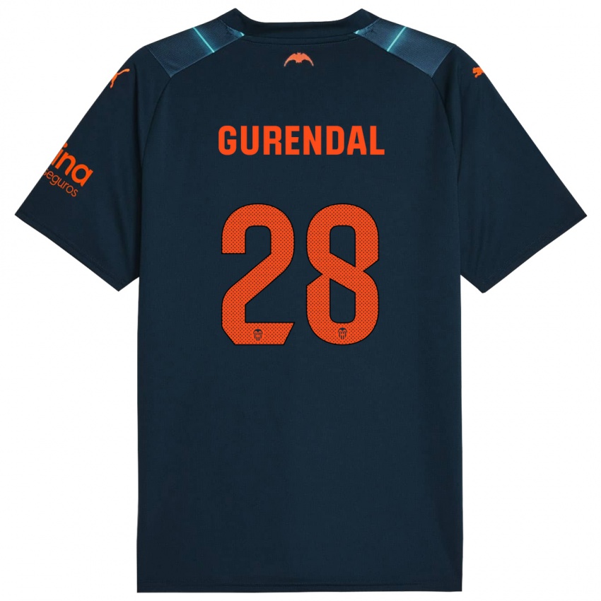 Hombre Camiseta Alexander Gurendal #28 Azul Marino 2ª Equipación 2023/24 La Camisa México
