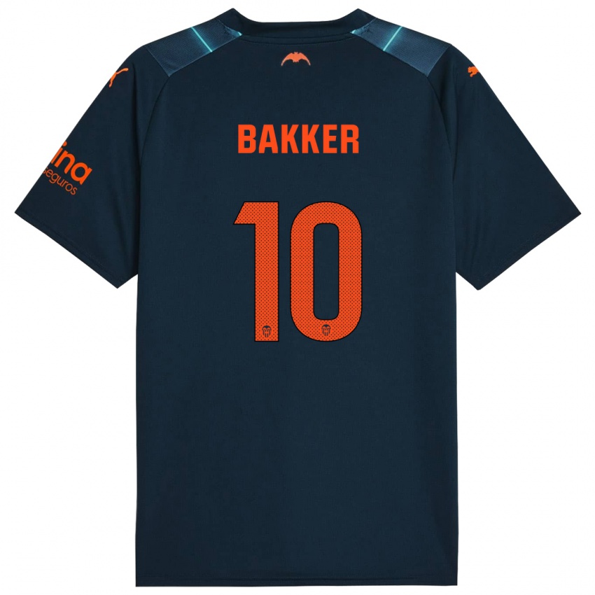 Hombre Camiseta Linda Bakker #10 Azul Marino 2ª Equipación 2023/24 La Camisa México