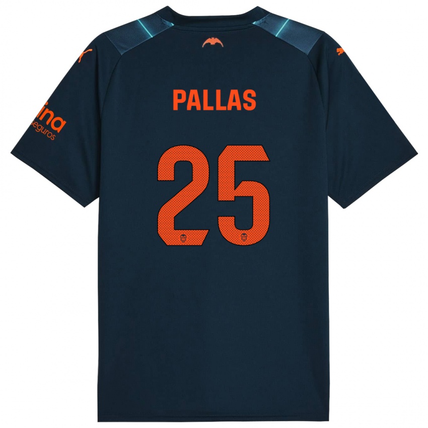 Hombre Camiseta Nerea Pallas #25 Azul Marino 2ª Equipación 2023/24 La Camisa México