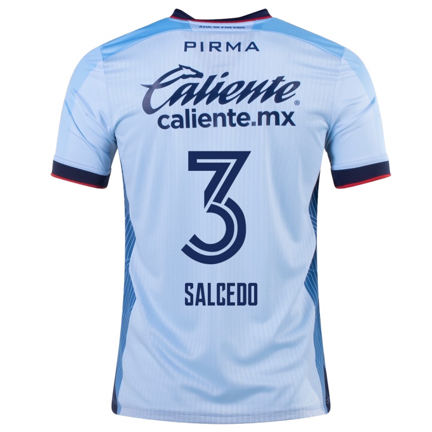 Hombre Camiseta Carlos Salcedo #3 Cielo Azul 2ª Equipación 2023/24 La Camisa México