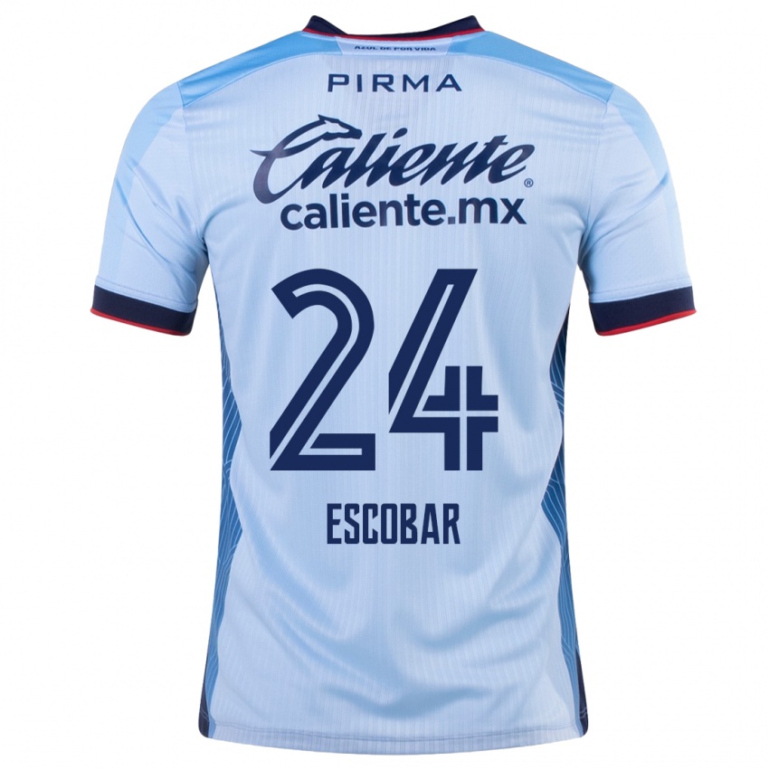 Hombre Camiseta Juan Escobar #24 Cielo Azul 2ª Equipación 2023/24 La Camisa México