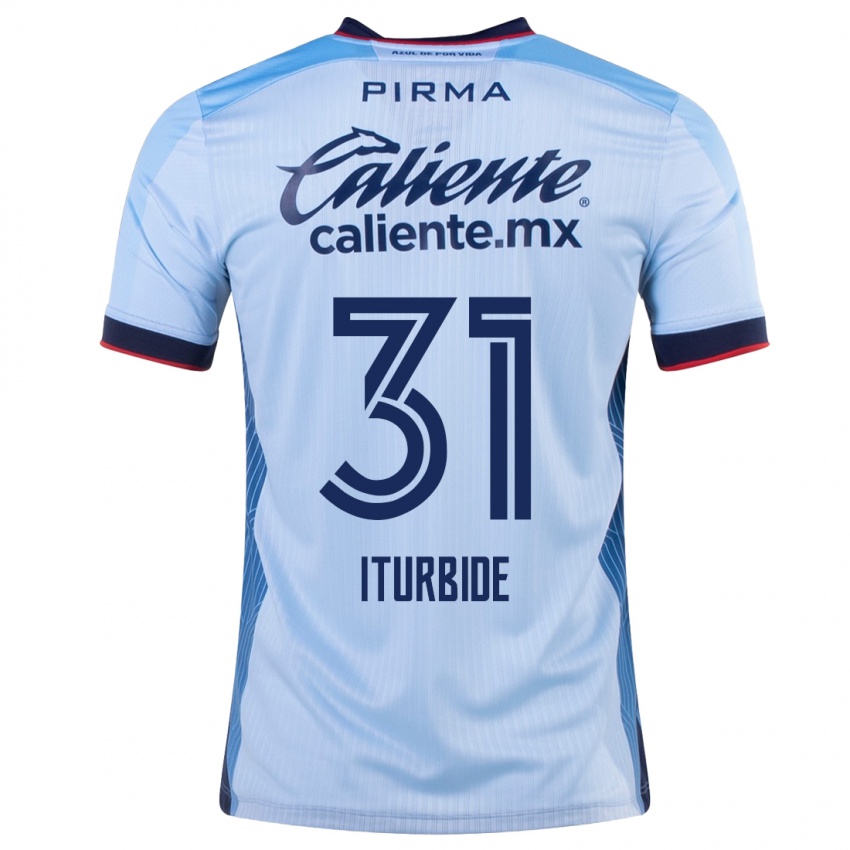 Hombre Camiseta Luis Iturbide #31 Cielo Azul 2ª Equipación 2023/24 La Camisa México