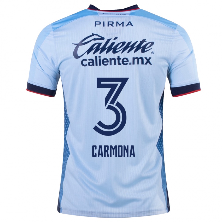 Hombre Camiseta Edith Carmona #3 Cielo Azul 2ª Equipación 2023/24 La Camisa México