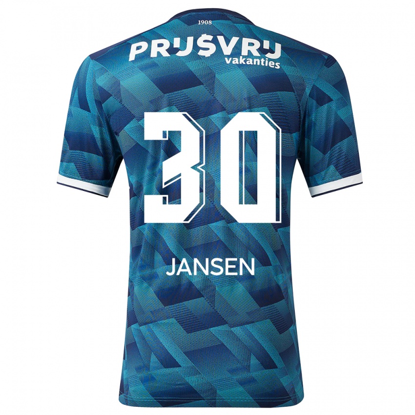 Mujer Camiseta Thijs Jansen #30 Azul 2ª Equipación 2023/24 La Camisa México