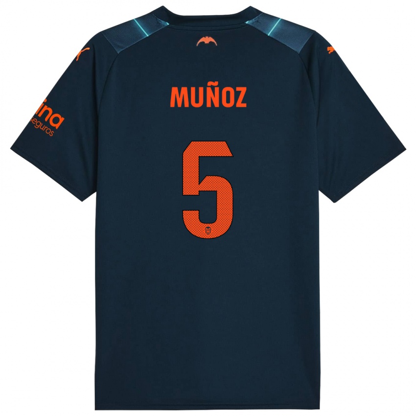 Mujer Camiseta Iván Muñoz #5 Azul Marino 2ª Equipación 2023/24 La Camisa México