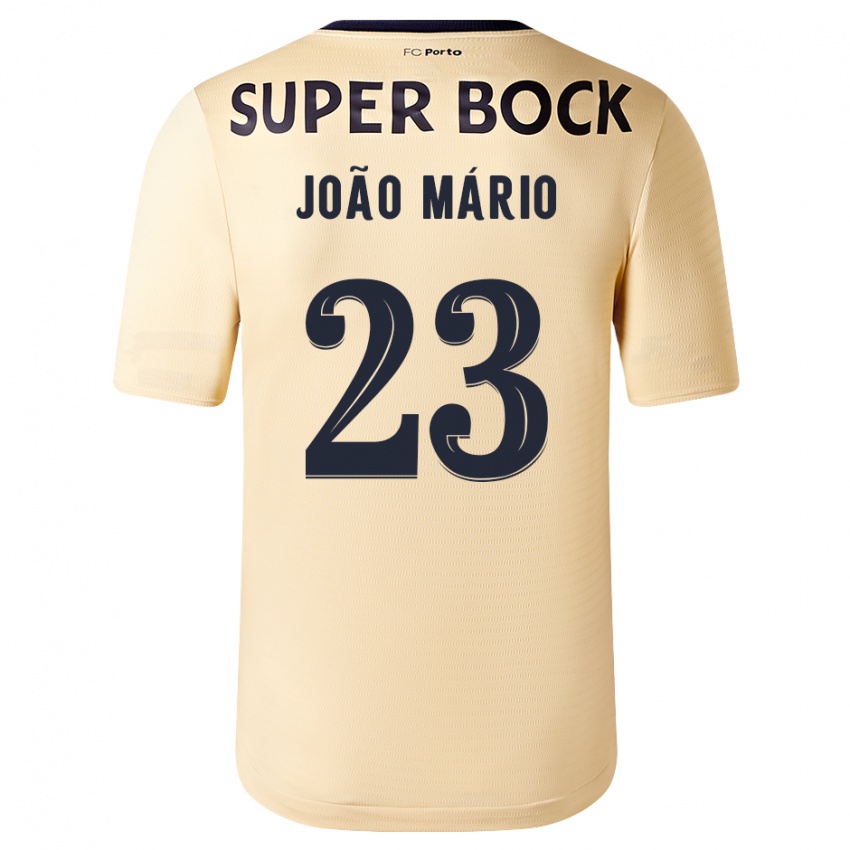 Mujer Camiseta Joao Mario #23 Beige-Dorado 2ª Equipación 2023/24 La Camisa México