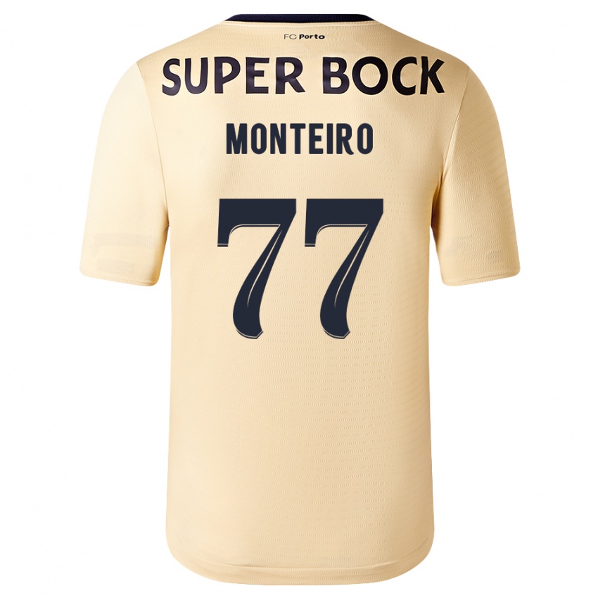 Mujer Camiseta Rui Monteiro #77 Beige-Dorado 2ª Equipación 2023/24 La Camisa México
