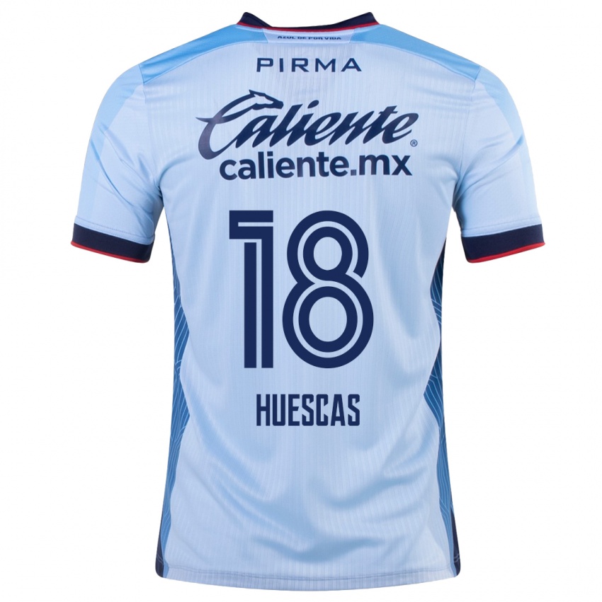 Mujer Camiseta Rodrigo Huescas #18 Cielo Azul 2ª Equipación 2023/24 La Camisa México