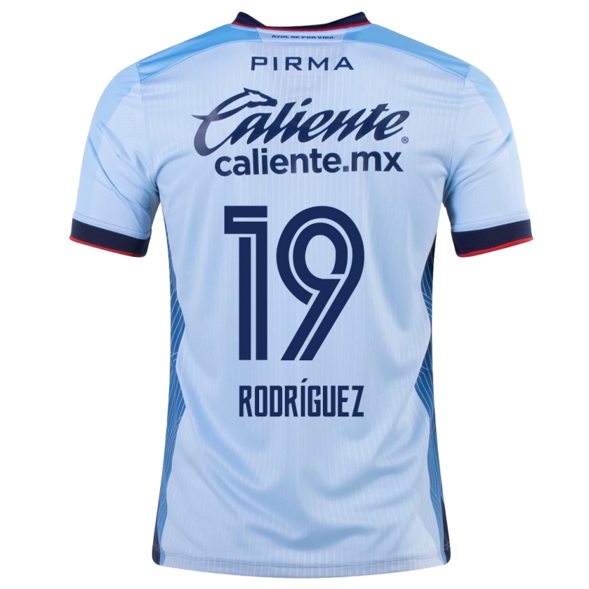 Mujer Camiseta Carlos Rodriguez #19 Cielo Azul 2ª Equipación 2023/24 La Camisa México