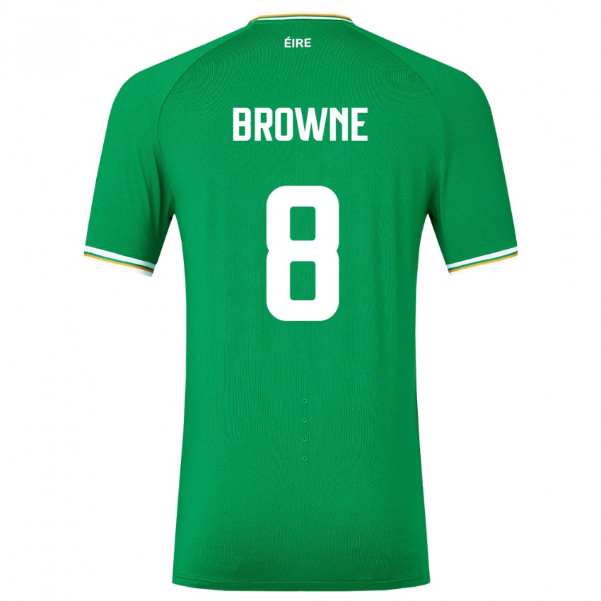 Niño Camiseta Irlanda Alan Browne #8 Verde 1ª Equipación 24-26 La Camisa México