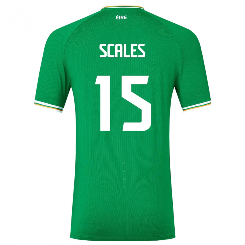 Niño Camiseta Irlanda Liam Scales #15 Verde 1ª Equipación 24-26 La Camisa México