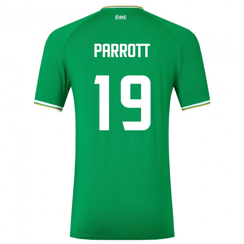 Niño Camiseta Irlanda Troy Parrott #19 Verde 1ª Equipación 24-26 La Camisa México