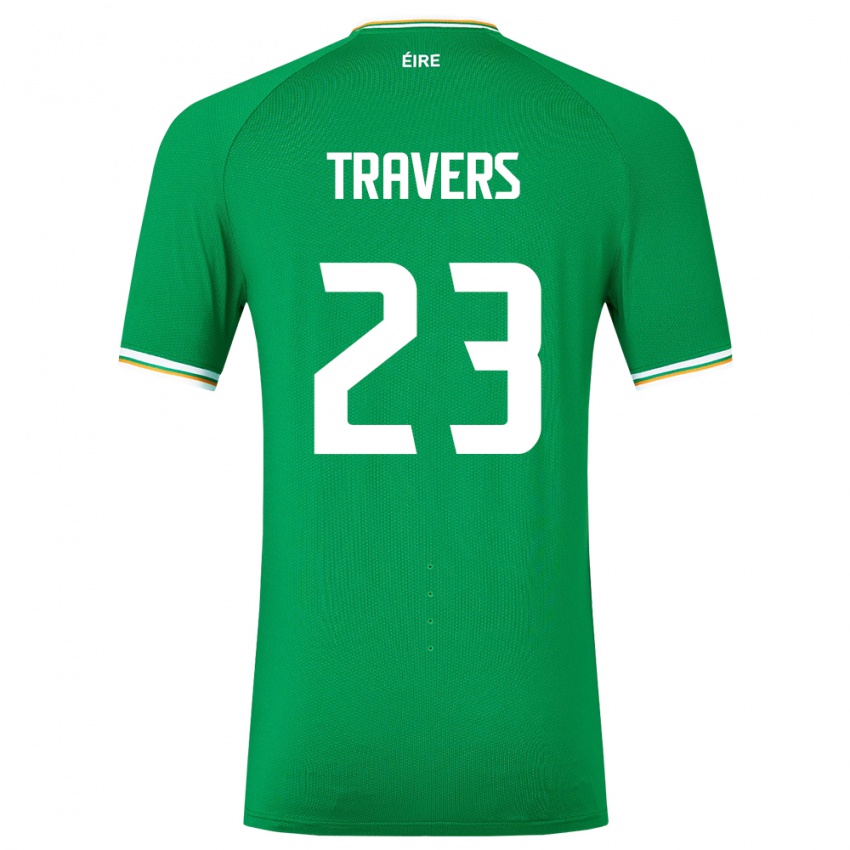 Niño Camiseta Irlanda Mark Travers #23 Verde 1ª Equipación 24-26 La Camisa México