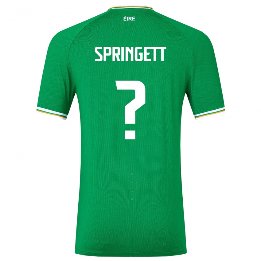 Niño Camiseta Irlanda Tony Springett #0 Verde 1ª Equipación 24-26 La Camisa México