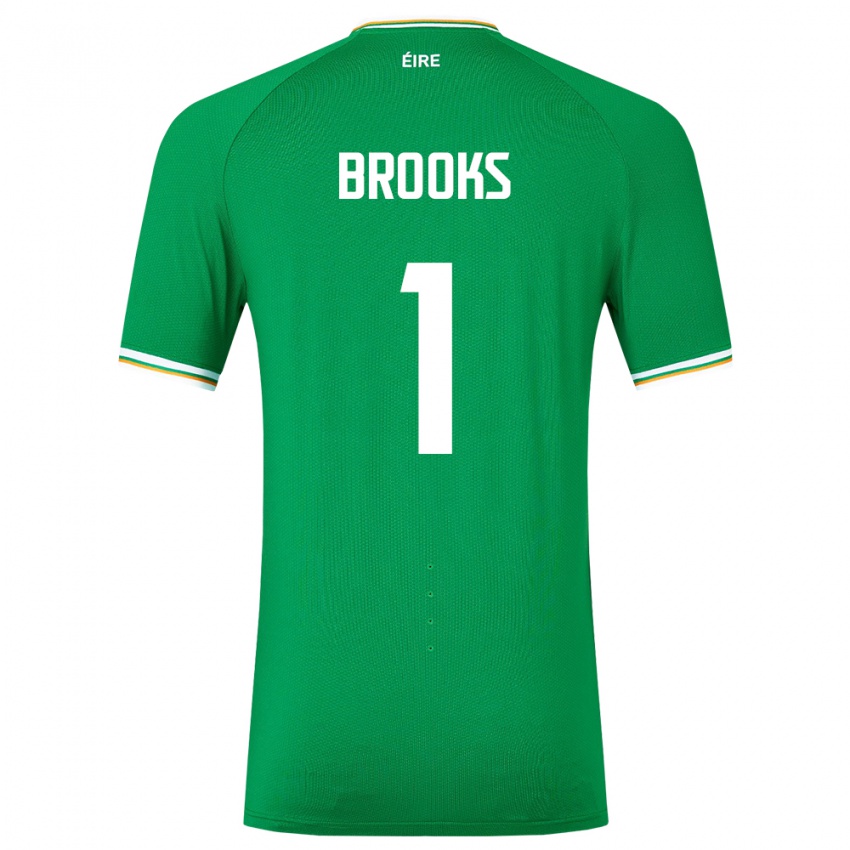 Niño Camiseta Irlanda Tiernan Brooks #1 Verde 1ª Equipación 24-26 La Camisa México