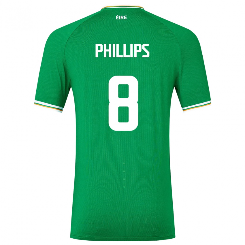 Niño Camiseta Irlanda Killian Phillips #8 Verde 1ª Equipación 24-26 La Camisa México