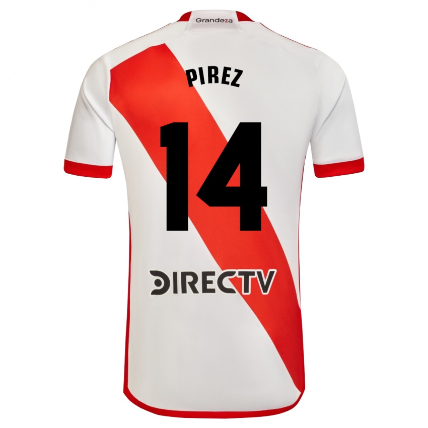 Niño Camiseta Leandro González Pírez #14 Blanco Rojo 1ª Equipación 2023/24 La Camisa México