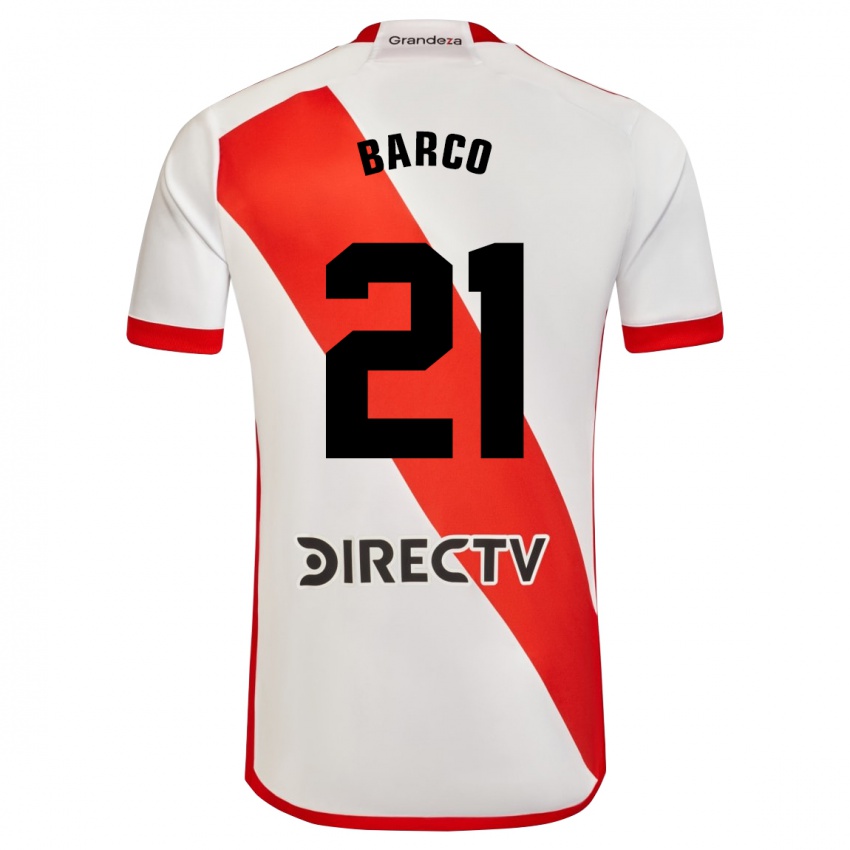 Niño Camiseta Esequiel Barco #21 Blanco Rojo 1ª Equipación 2023/24 La Camisa México